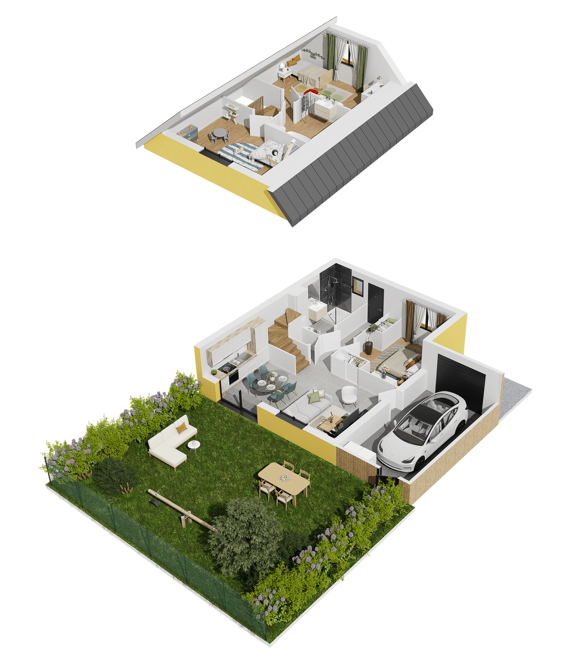 Yvetot, avenue Georges Clémenceau : Résidence LE 31, plan 3D maisons individuelles